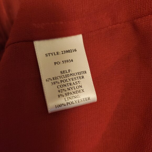 Current Air Rust Satin Mini Dress Size Small Lace Long Sleeves - Picture 5 of 8